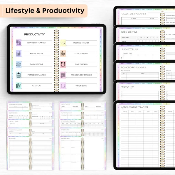 All-in-One Digital Planner 2024, 2025, 2026, Undated Digital Planner, Digital Journal, Digital Goodnotes Template, Notability, Daily Planner - Image 8